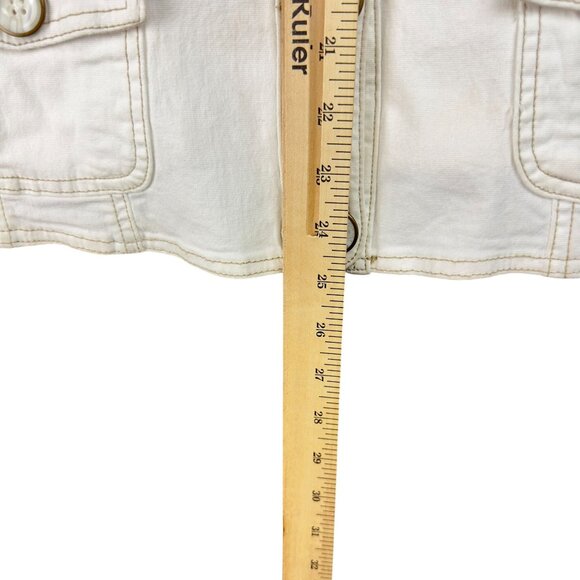 Faded Glory  Jacket Womens L White Button-Down Multiple Pockets Casual Coat - Picture 9 of 10